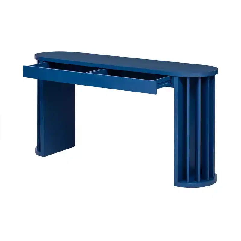 Merax Modern Oval-Edge Console Table with Fan-Shaped Legs