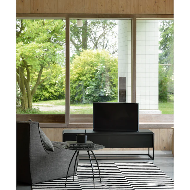 Modern Black oak Oak Entertainment Cabinet for Living Room