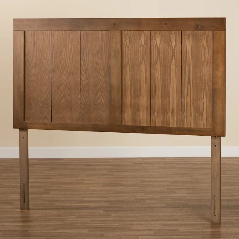Patwin Transitional Ash Walnut Finished Wood Headboard