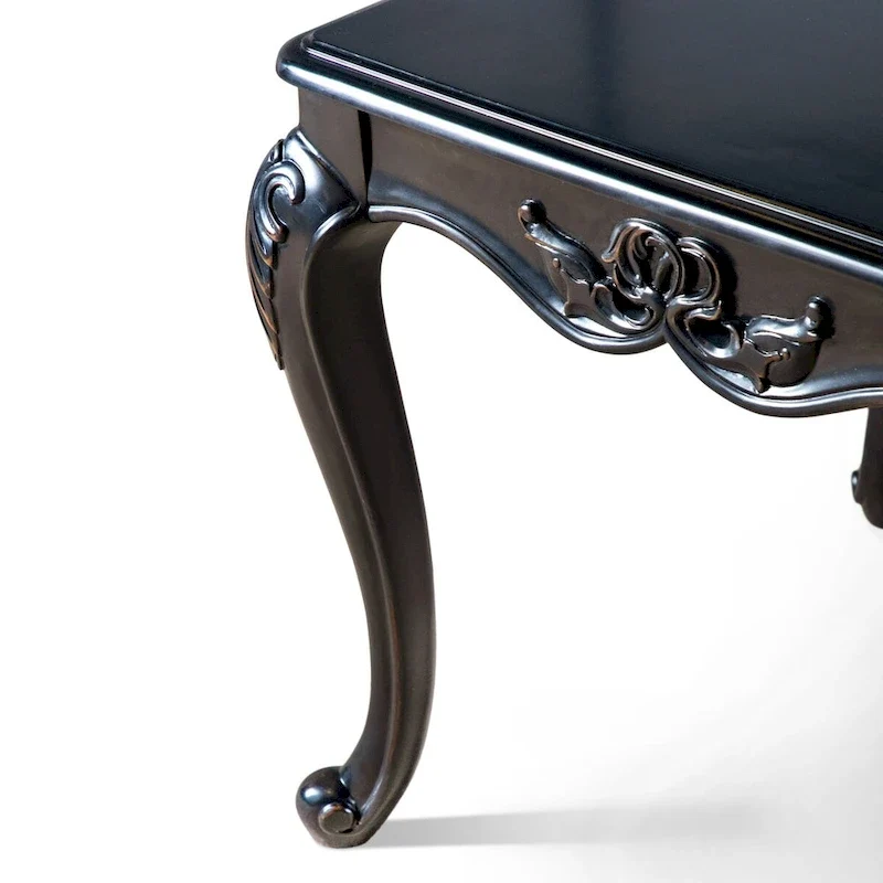 Furniture of America Clarissa Traditional Solid Wood End Table with Carved Legs