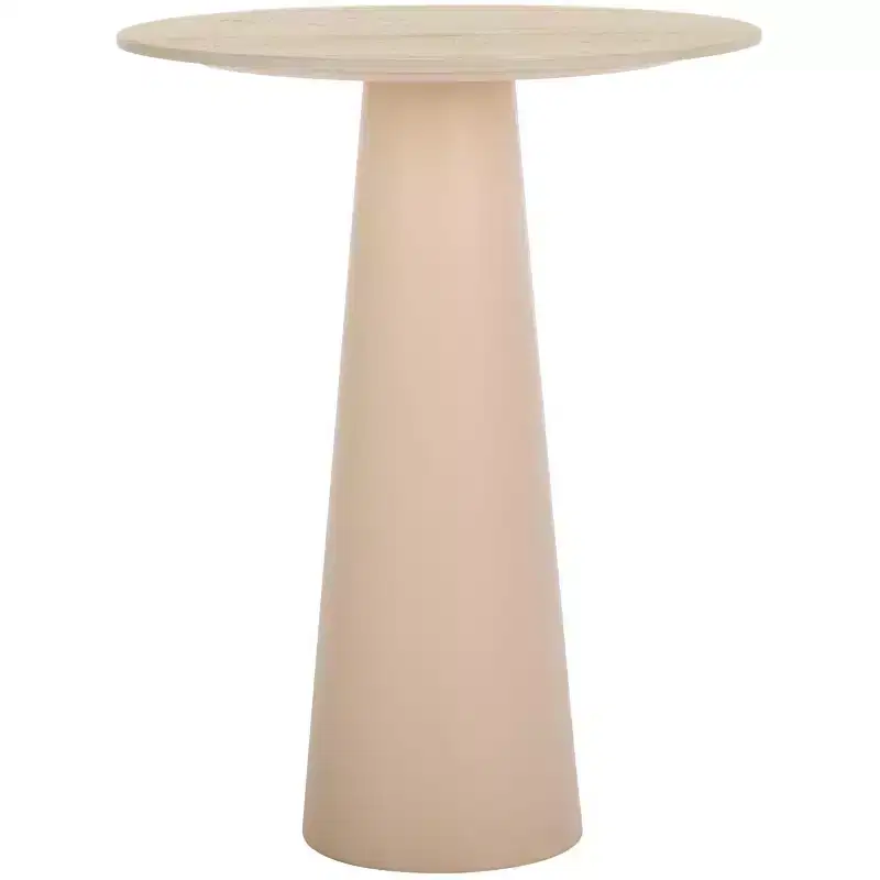Short Ceramic Side Table - Beige Ceramic/Beige