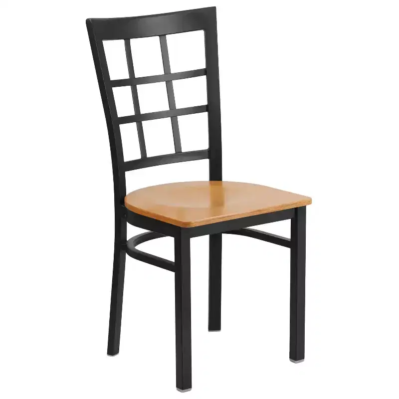 Flash Furniture Black Window Back Metal Restaurant Chair
