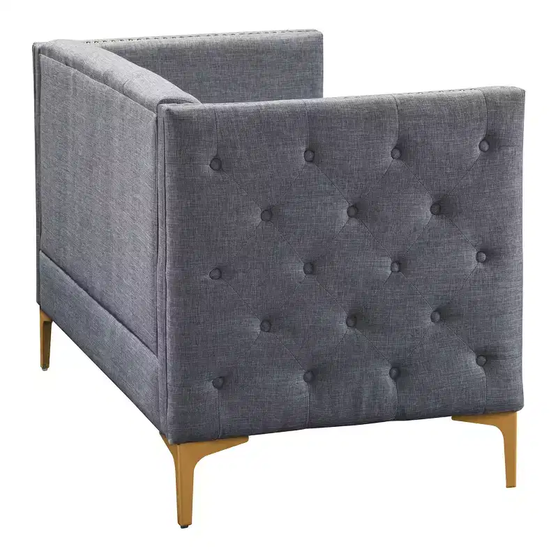 Gasper Tufted Upholstered Loveseat Light Gray - HOMES: Inside + Out