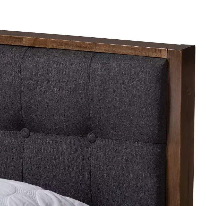 Jupiter Mid Tufted Platform Bed Gray
