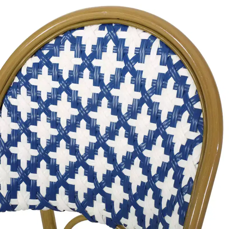 Christopher Knight Home Baron Bistro Chairs with Woven Rattan and Aluminum Frame (Set of 4)