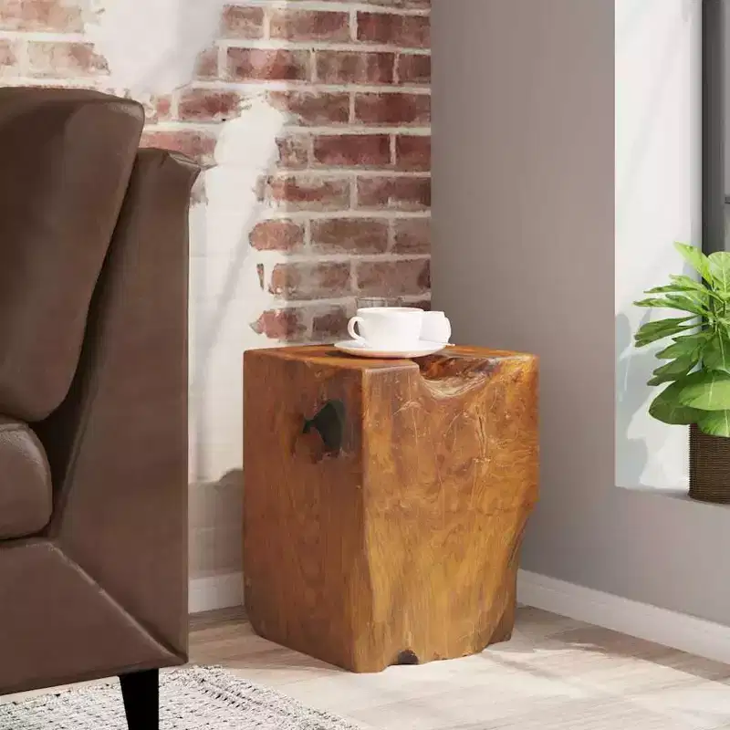 XL Stool Brown Solid Teak Wood