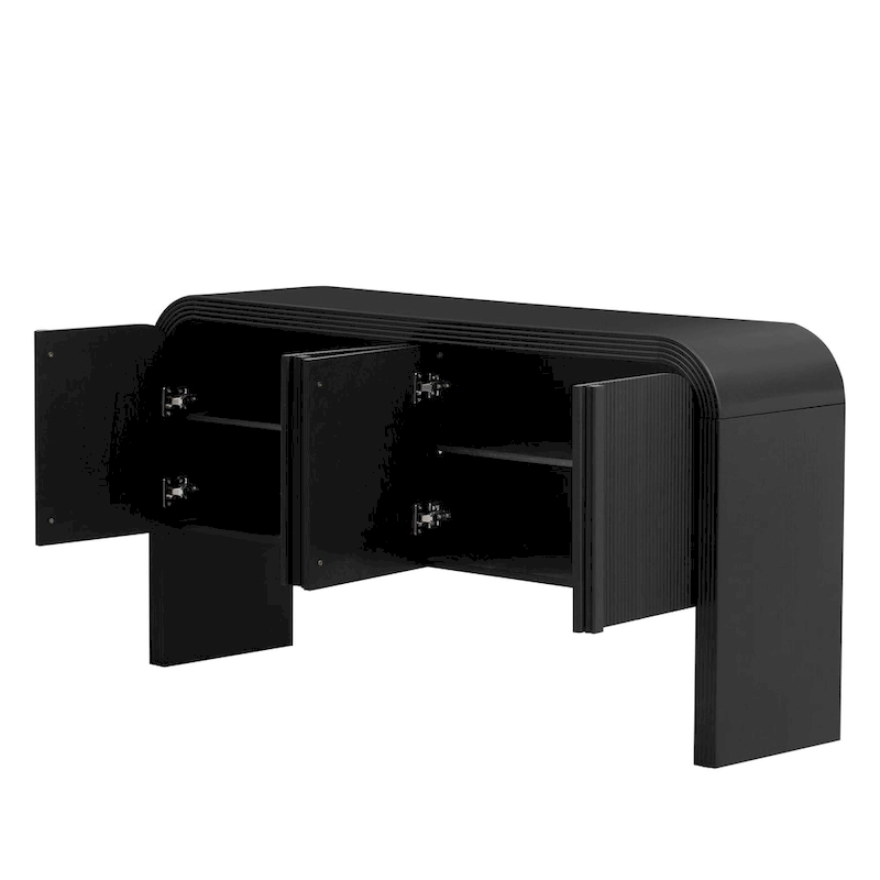 63 Striped Sideboard Buffet Cabinet with Adjustable Shelves