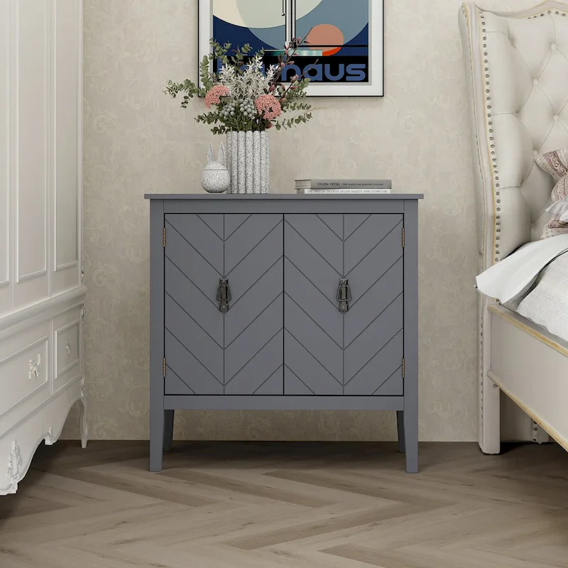 2-Door Wooden Sideboard with Adjustable Shelves