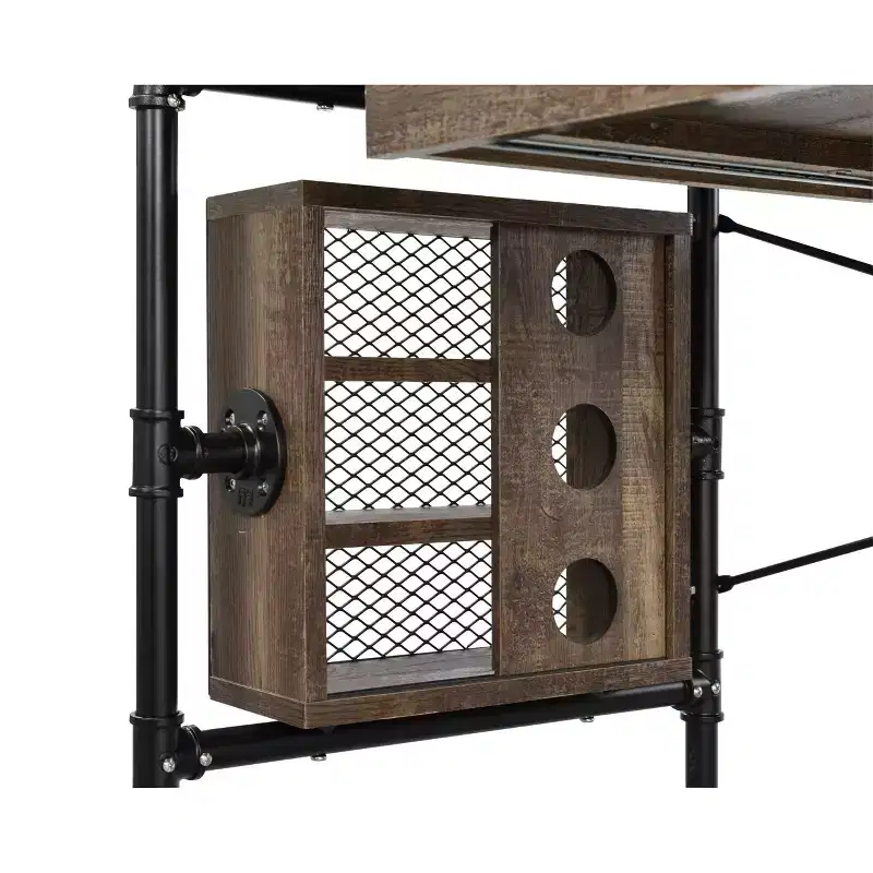 Endang Writing Desk Weathered Oak/Black - Acme Furniture: Metal Frame, Space-Saving 39 Surface