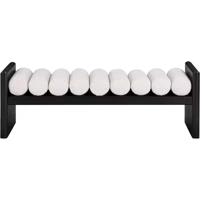 Meridian Furniture,Waverly Boucle Fabric Bench
