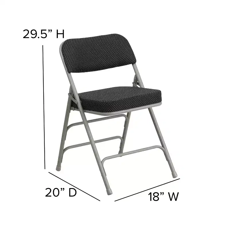 Flash Furniture 2 Pack HERCULES Series Premium Curved Triple Braced & Hinged Fabric Upholstered Metal Folding Chair