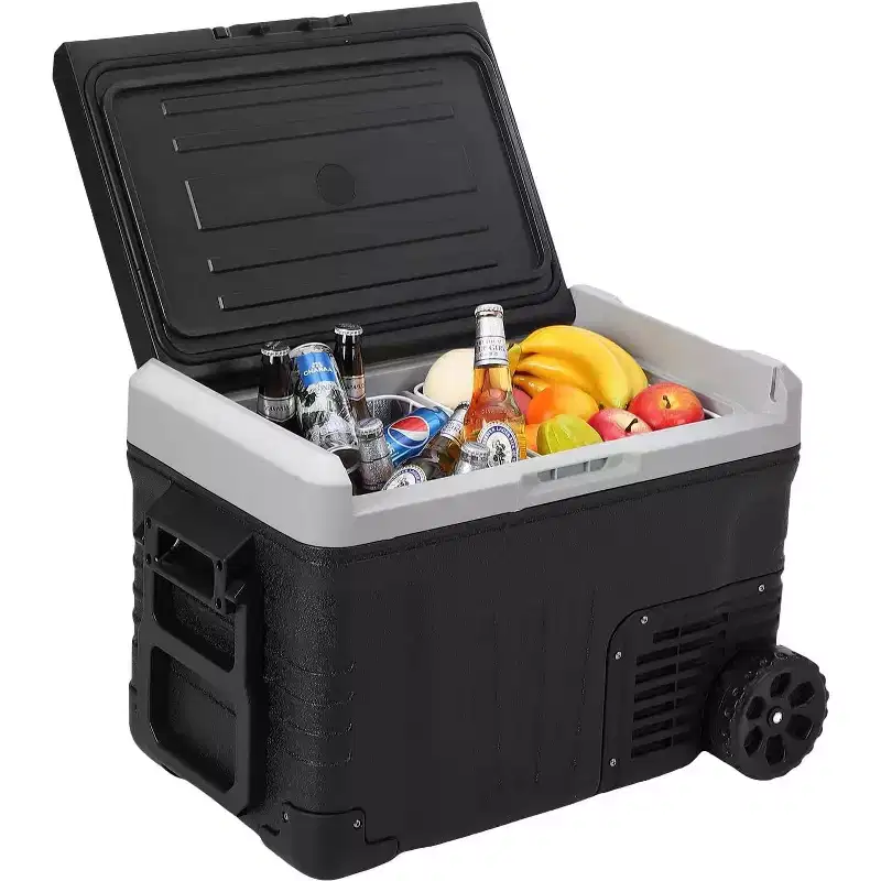 Acekool 37QT Dual-Power Car & Home Storage with Wheels - Cooling/Warming from -4F to 68F (Black)