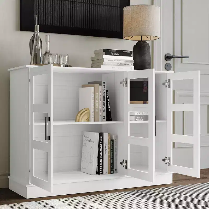Modern Wood Sideboard Buffet Cabinet with Storage Doors for Dining Room