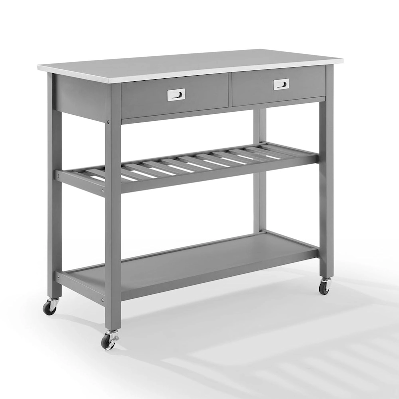 Crosley Chloe Stainless Steel Top Kitchen Island/Cart - 37H x 42W x 20D