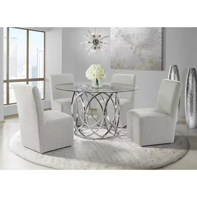 Picket House Furnishings Set of 2 Cade Upholstered Side Chairs Gray: Linen Fabric & Wood Legs