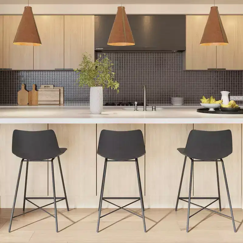 Poly & Bark Set of 3 24 High Paxton Counter Height Barstools