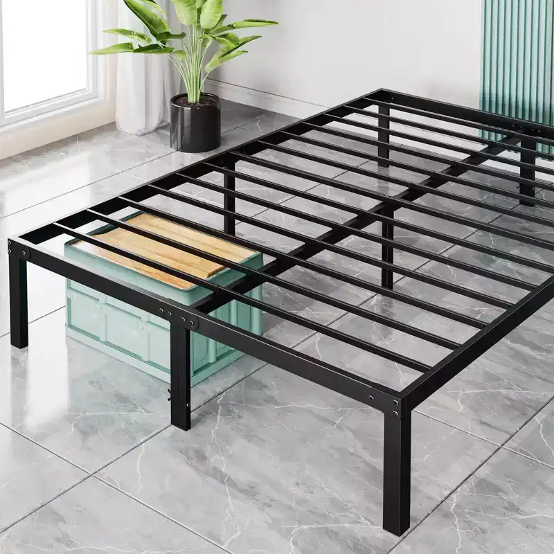 Heavy Duty Metal Bed Frame with Steel Slat Support, 12