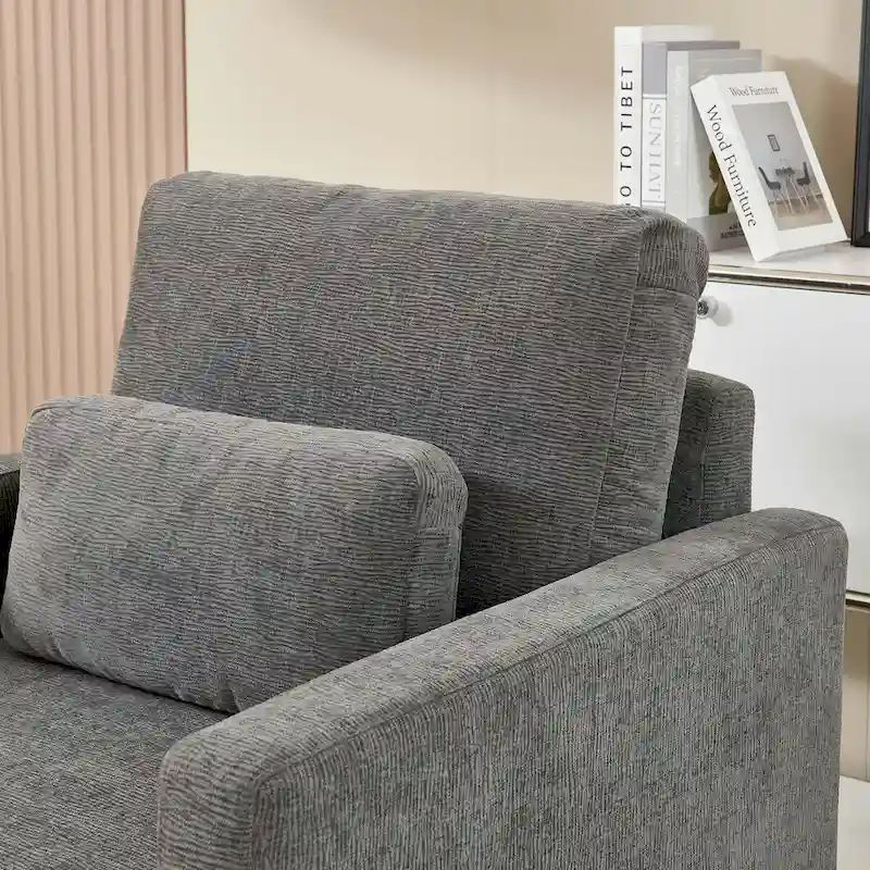 Chenille Upholstered Accent Chair with Armrests