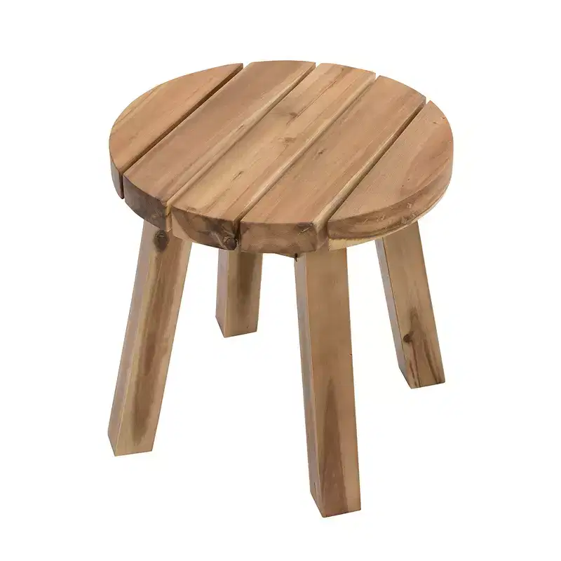 Round Solid Wood Side Table D16x16