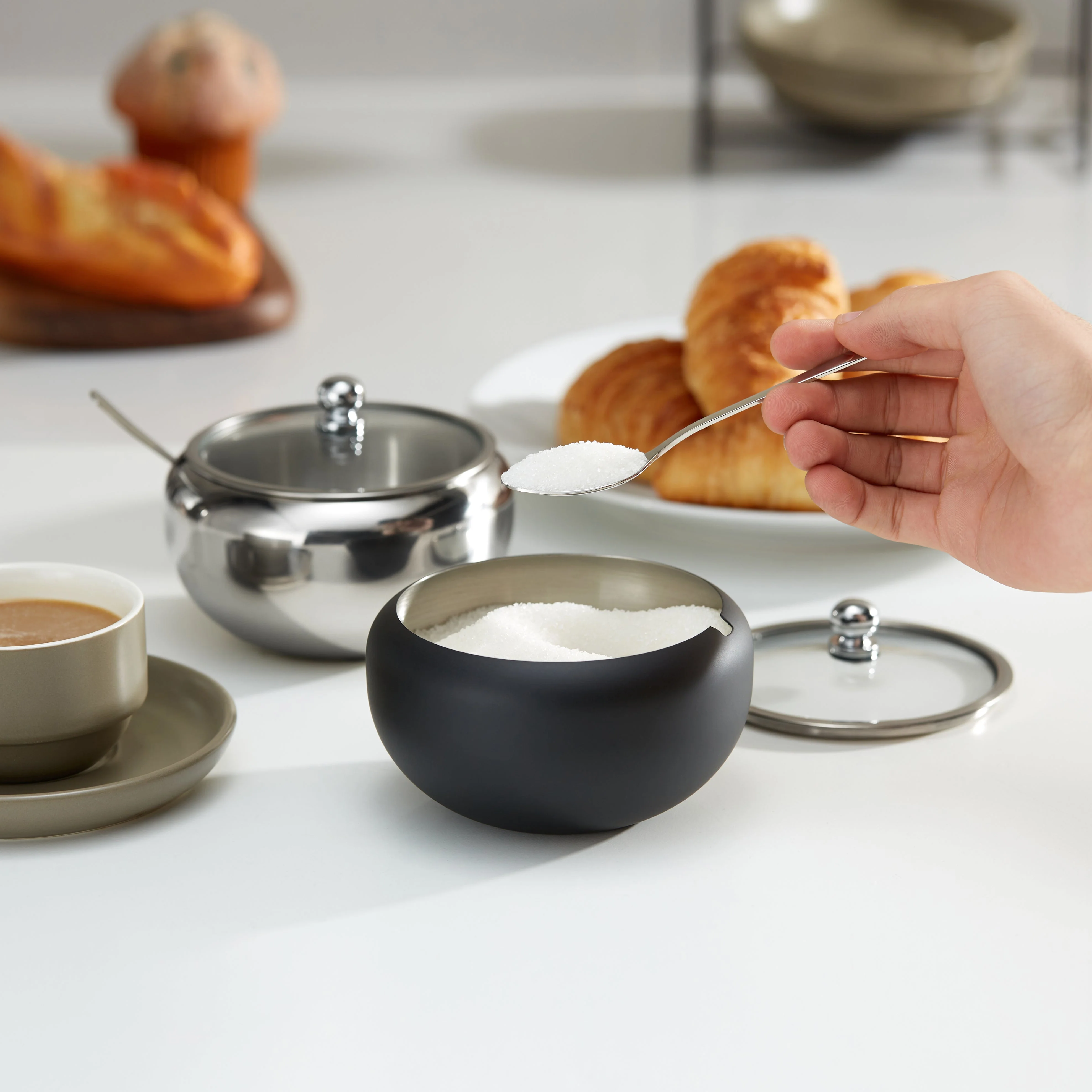 Large Stainless Steel Sugar Bowl, 16 oz