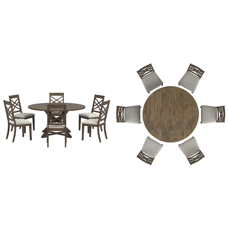 Sylvestra Espresso Finish Dining Set