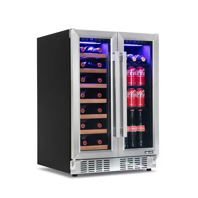 Newair 24 Stainless Steel Dual-Zone Wine & Beverage Cooler, Built-In or Freestanding