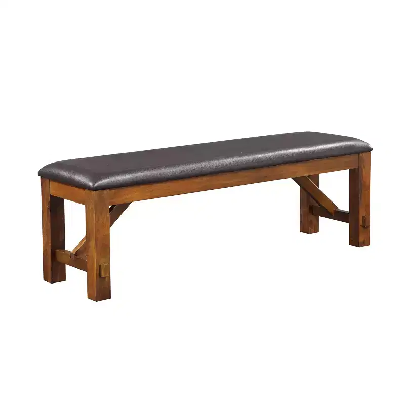 Upholstered Dining Bench in Walnut and Espresso