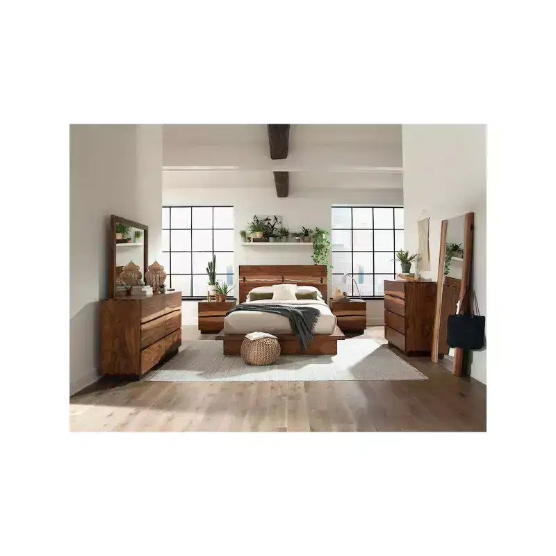 Smokey Walnut 2-Drawer Nightstand – Wood, Brown, Single