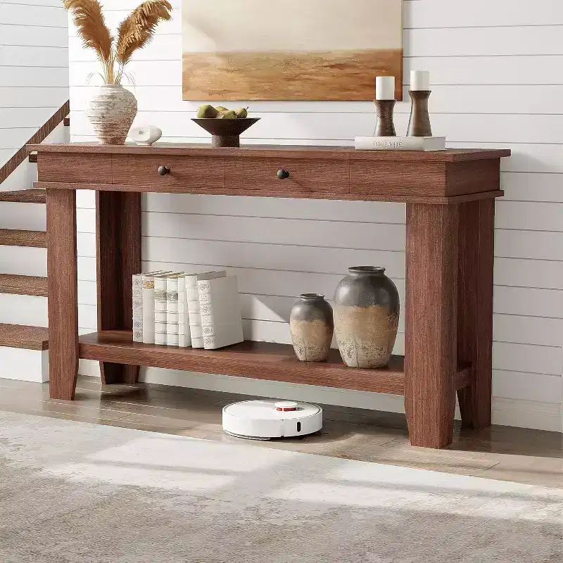 54 Console Table for Entryway - Farmhouse Entryway Table with Storage and Drawers, Small Entry Tables for Hallway Behind Couch Table Sofa Table