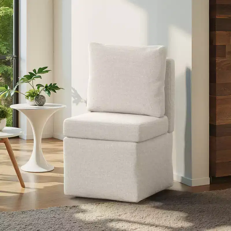 GDFStudio Irena Modern Corduroy Upholstered Storage Accent Chair with Thick Cushions