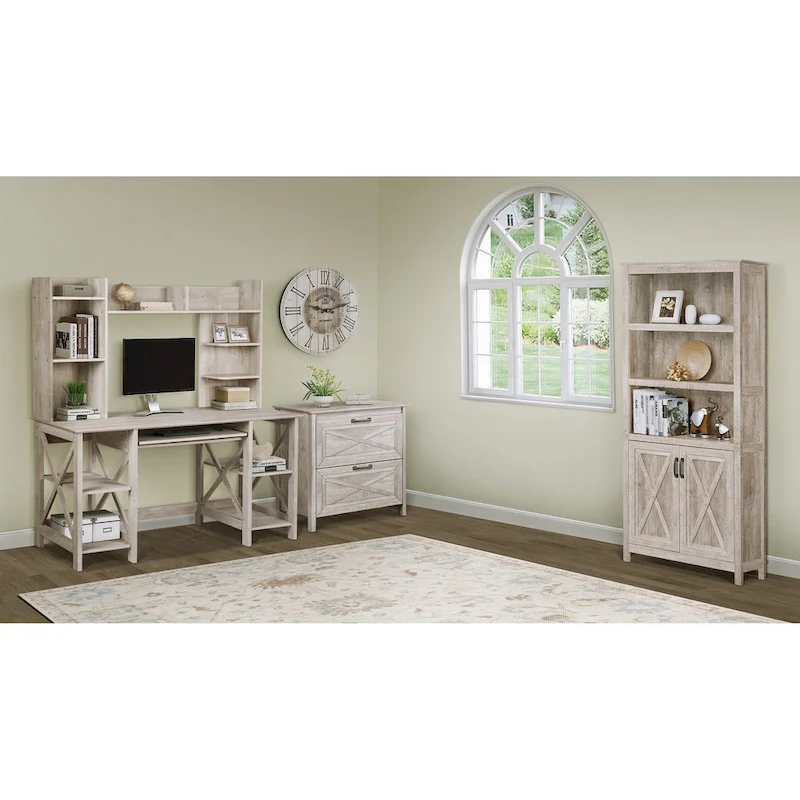 Saint Birch Honduras 58 Transitional Open Shelves Writing Desk