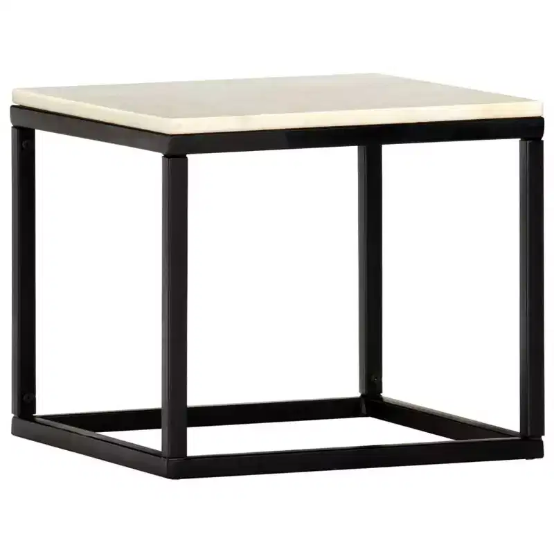 vidaXL Coffee Table End Table Side Sofa Table Real Stone with Marble Texture