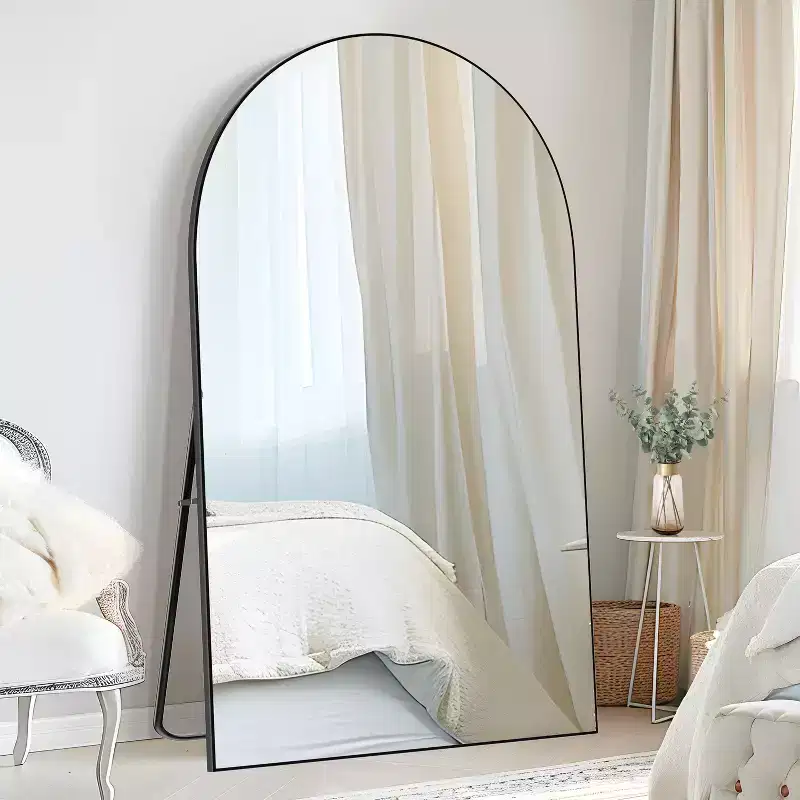 Vintage Arched Full Length Standing Mirror Vanity Floor Mirror
