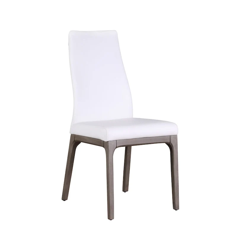 Somette Modern Contour Back Side Chair with Wood Base, Set of 2