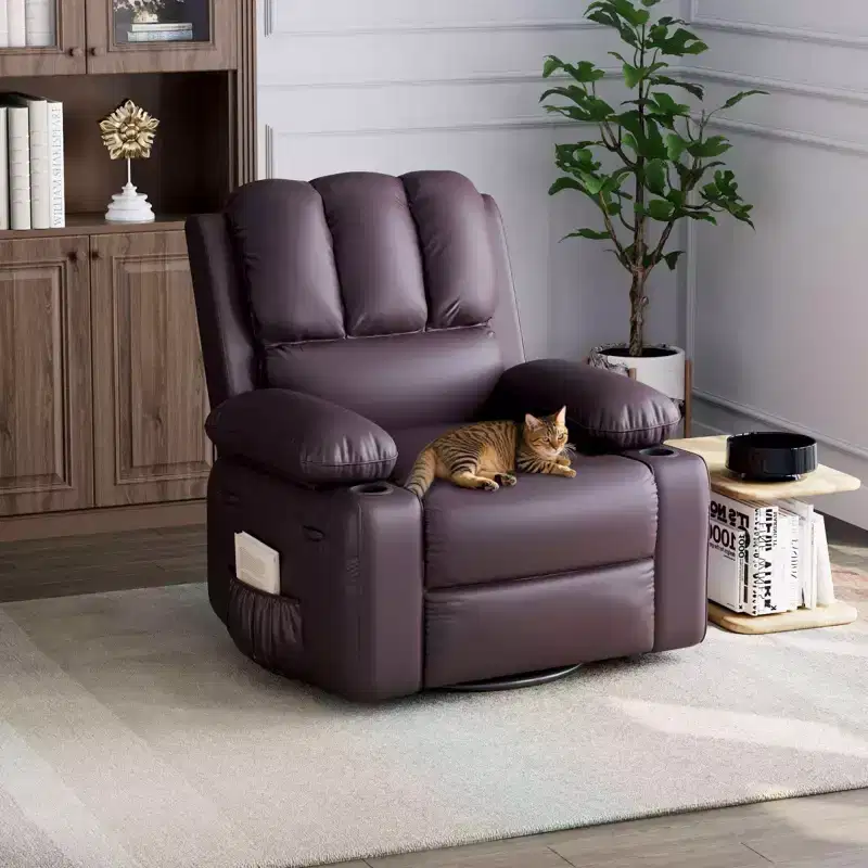 Oversized Recliner Chairs with Heat and Massage - 360 Swivel Lazy Recliner Chair for Adults Holder for Living Rooms, Bedrooms and Nurseries