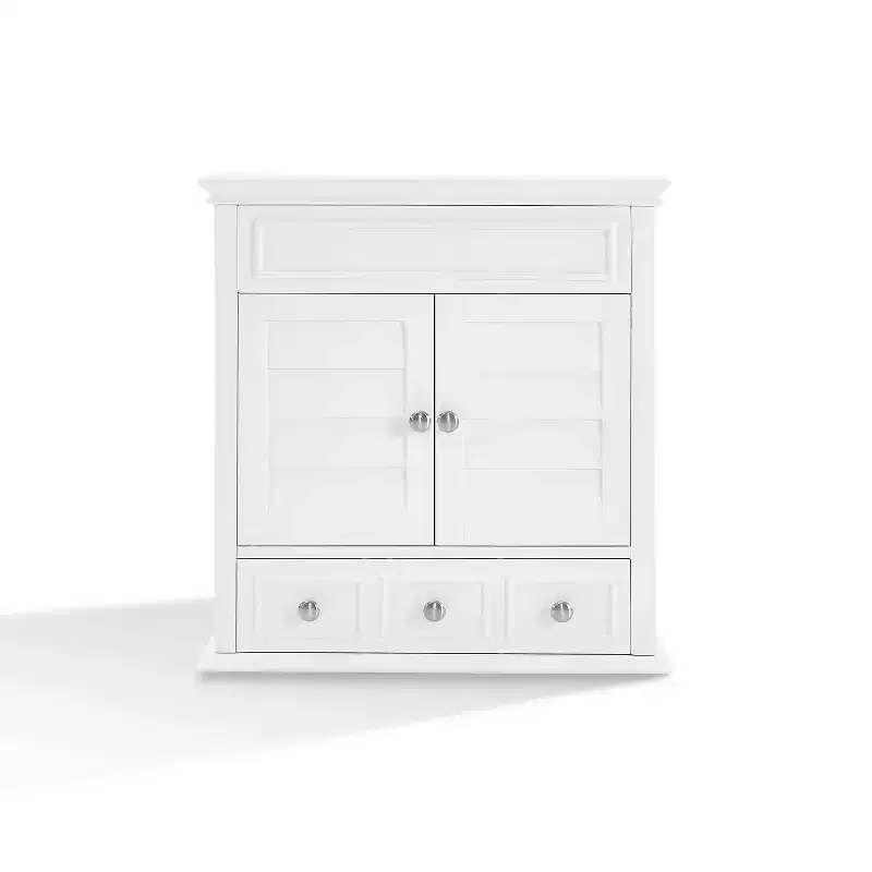 Wall Mounted Storage Cabinet, Warm White, Bathroom & Kitchen Wall Cabinet with Door
