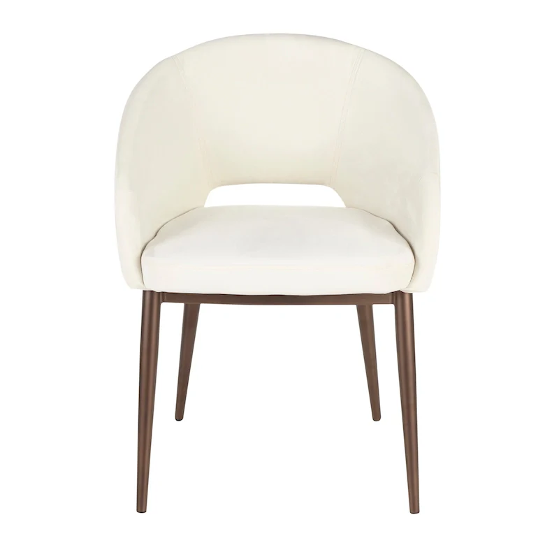 Barrel Seat Dining Chair with Velvet Upholstery & Copper Metal Legs, 250 lb, 3 Colors