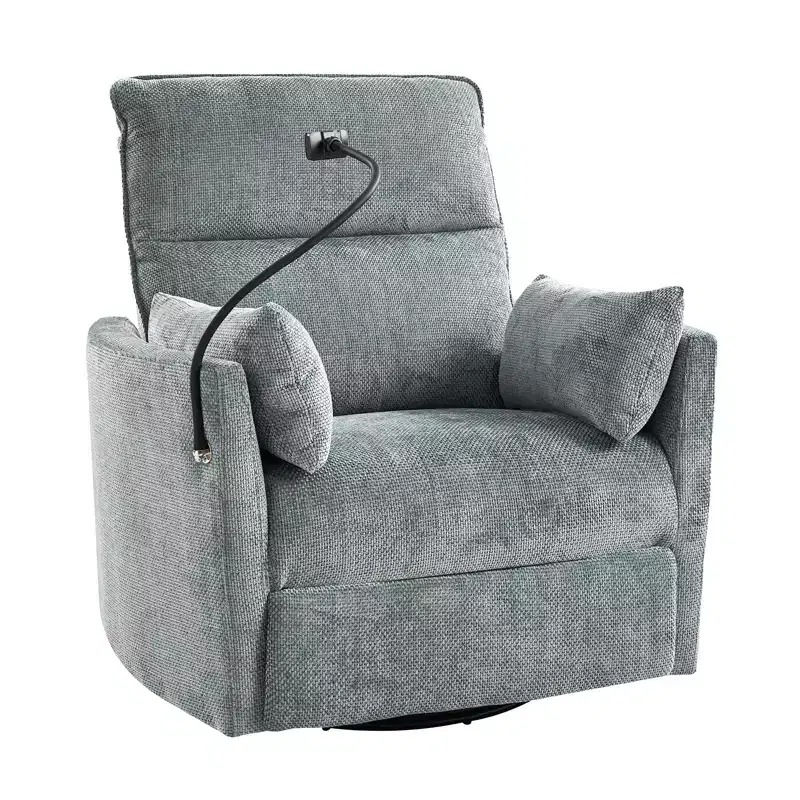 Julius 38 Power Rocking Swivel Nursery Recliner with USB | HULALA HOME