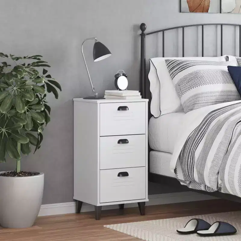 Bedside Cabinet Accent End Table Bedroom Furniture Solid Wood Pine
