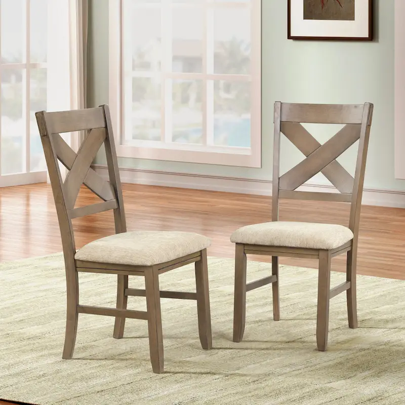 Roundhill Furniture Raven Wood 6-Piece Dining Set, Dining Table with 4 Chairs and Bench, Glazed Pine Brown
