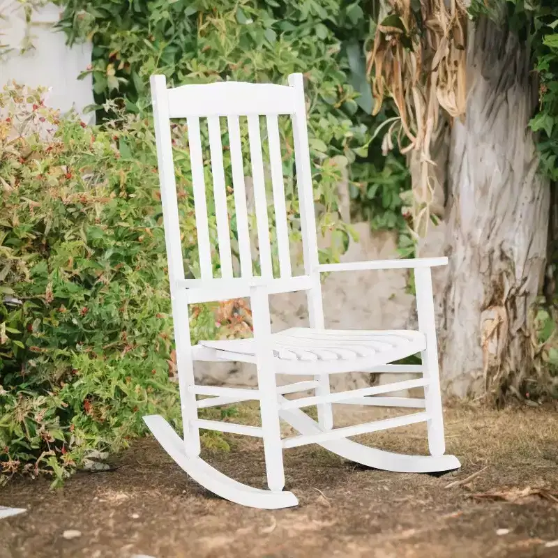 Karl Home | 24-Inch Solid Wood Patio Rocking Chair