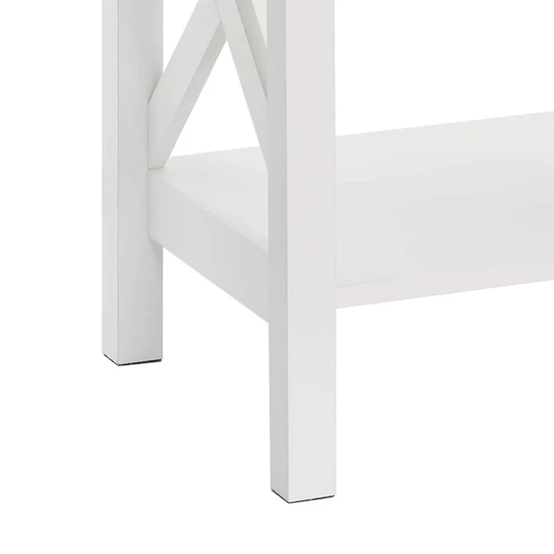 The Gray Barn Xanadu Hill X-frame Two-tier End Table with Shelf