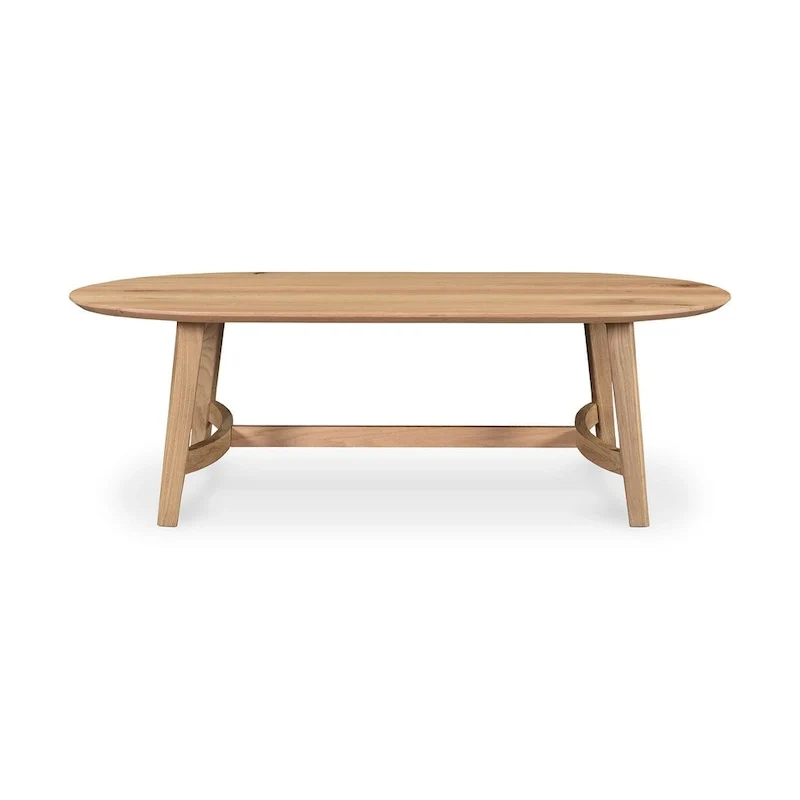 Aurelle Home Tyier Mid-Century Modern Solid Oak Coffee Table - 54 W x 17 H x 28 D