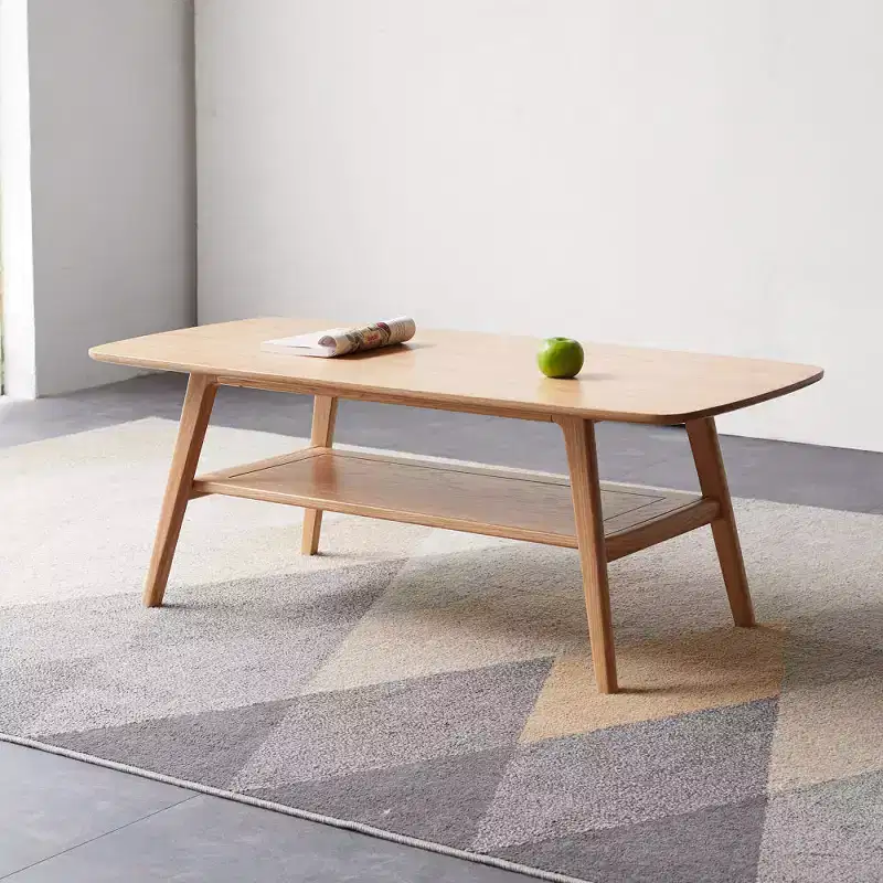 Chic Crate - 100% Solid Wood Coffee Table with Natural Flavor, Easy Assembly, and Storage Shelf - Multifunctional Writing Desk