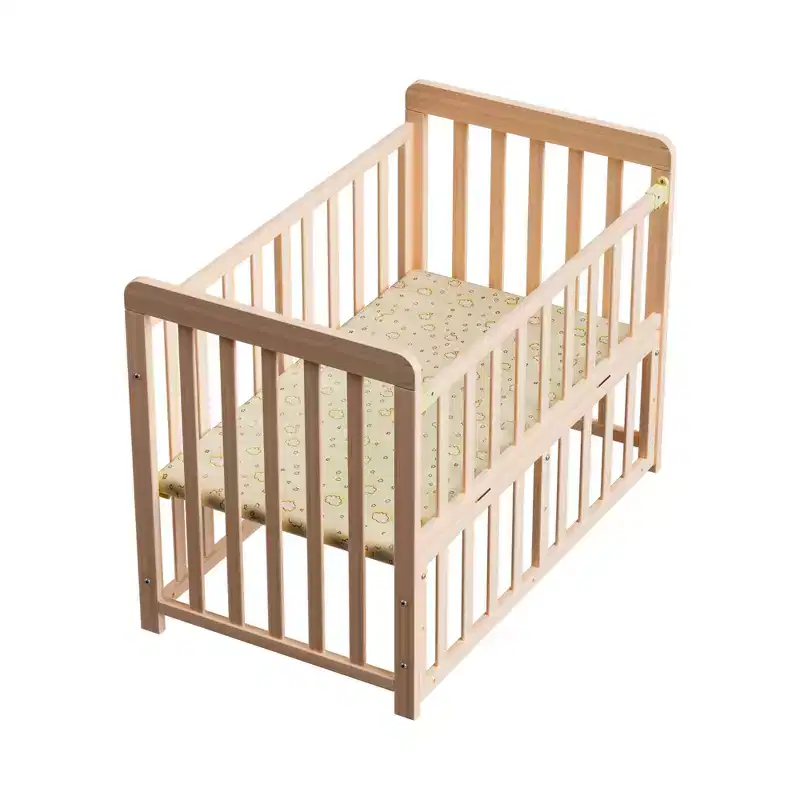 GDFStudio Dublin 3-in-1 Convertible Bedside Crib with Solid Pine Frame and Wheels
