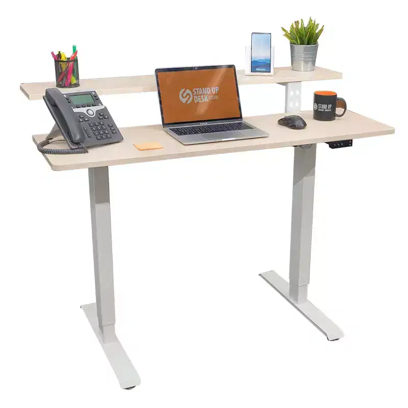 Stand Up Desk Store Programmable Electric Two-Tier Compact Standing Desk (48 Wide)