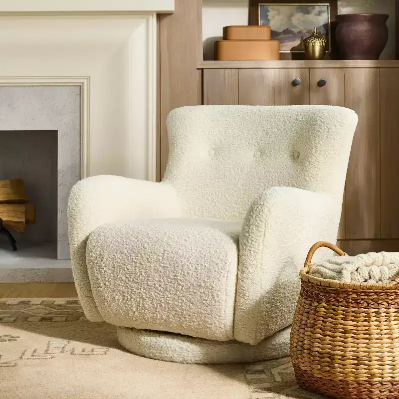 Kessler Swivel Chair Cream