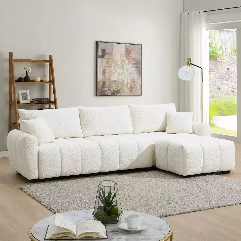 Merax L-Shaped Sectional Sofa with Free-Moving Ottoman