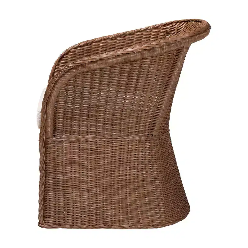 bali & pari Memphis Braided Rattan Arm Chair Peanut Brown