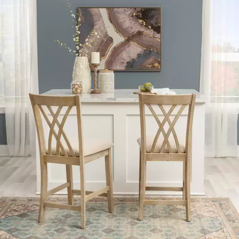 Powell Set of 2 Maggie Counter Height Barstools Natural